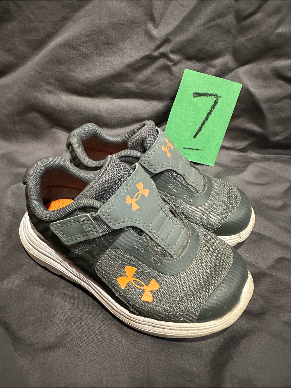 Under Armour Kids Gray and Orange Sneakers